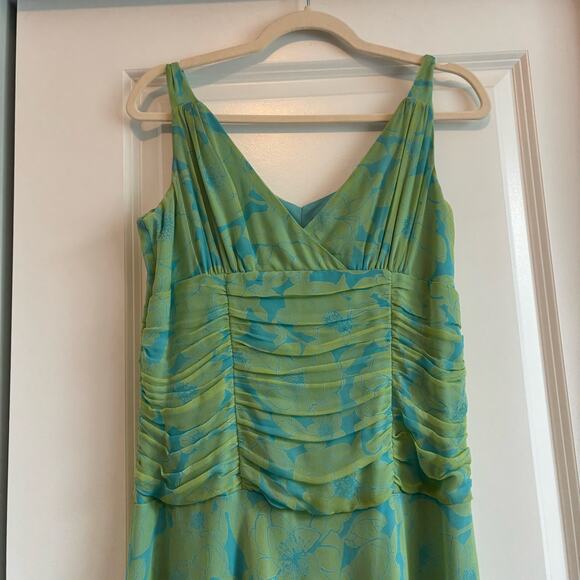 Jonathan Martin 100% Silk Midi Length Dress Green Sz 10 Y2K Whimsigoth Fairy - Picture 3 of 14